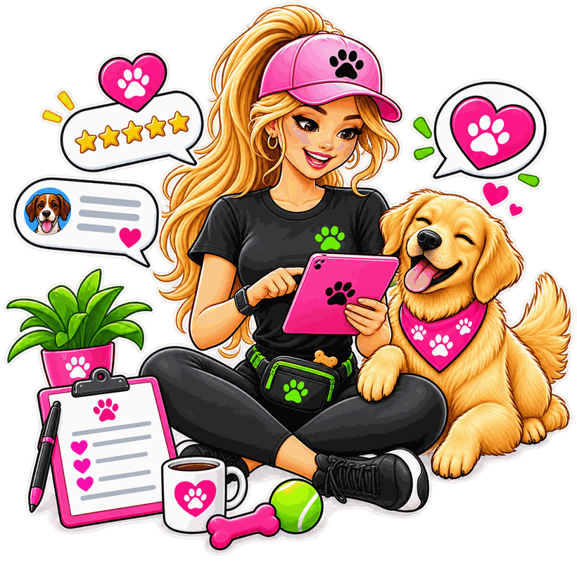 A Walks for Paws carer going through the booking and pricing options